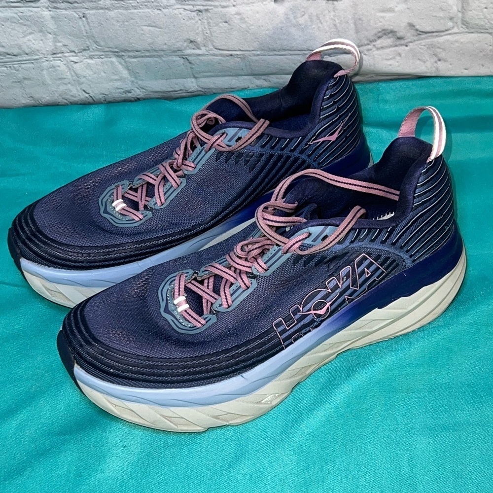 Hoka Bondi 6 Athletic Walking Shoes Womes Size 10 Purple ~ * No Insoles *